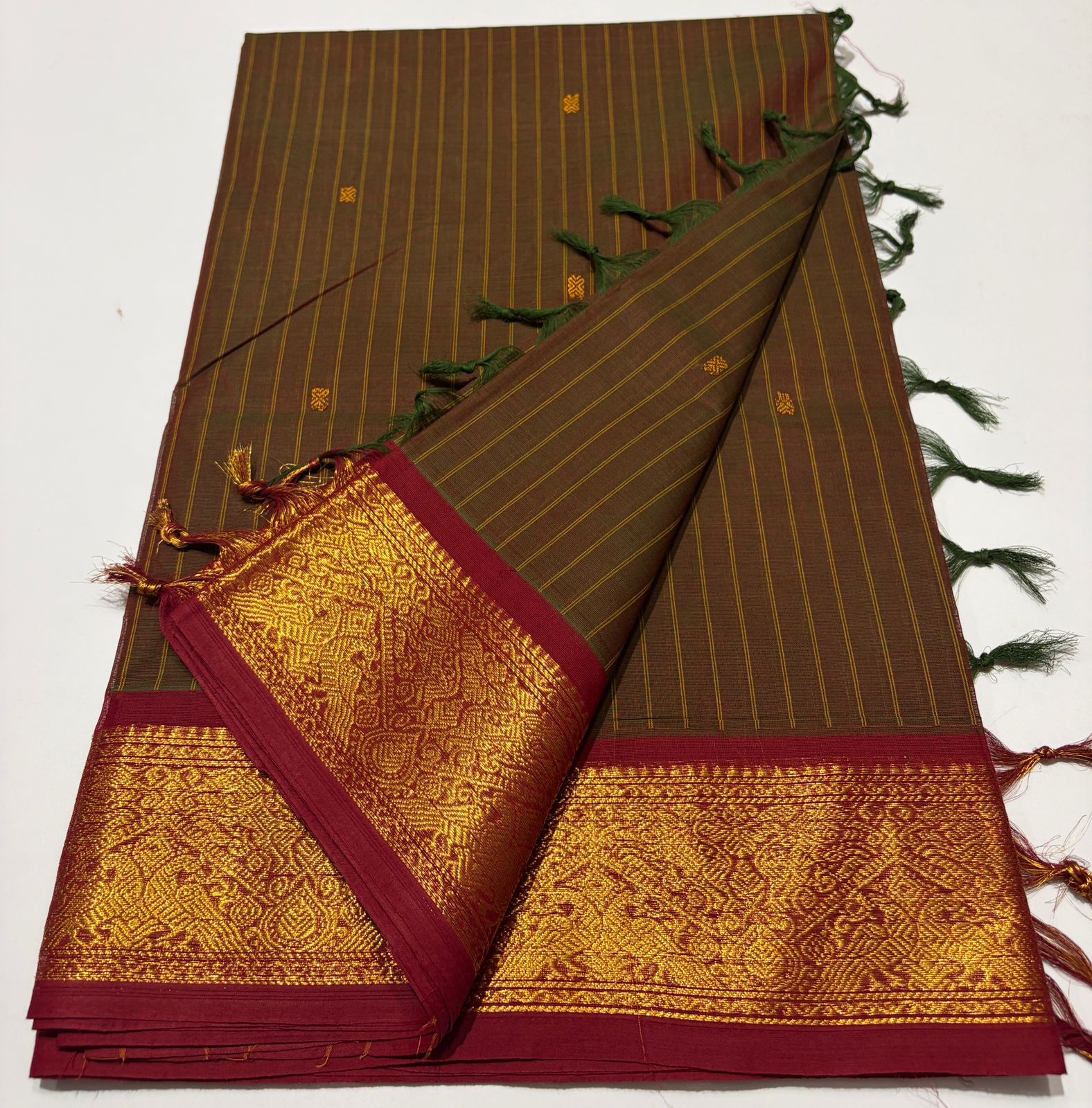 Tussar Silk or Mangalagiri Cotton-Silk Saree.